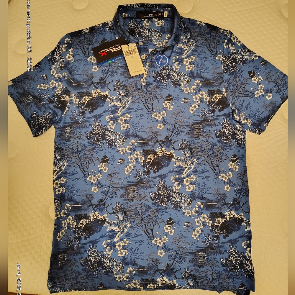 🔥BNWT🔥 Ralph Lauren RLX Blue Floral Men's Shirt Size (S)